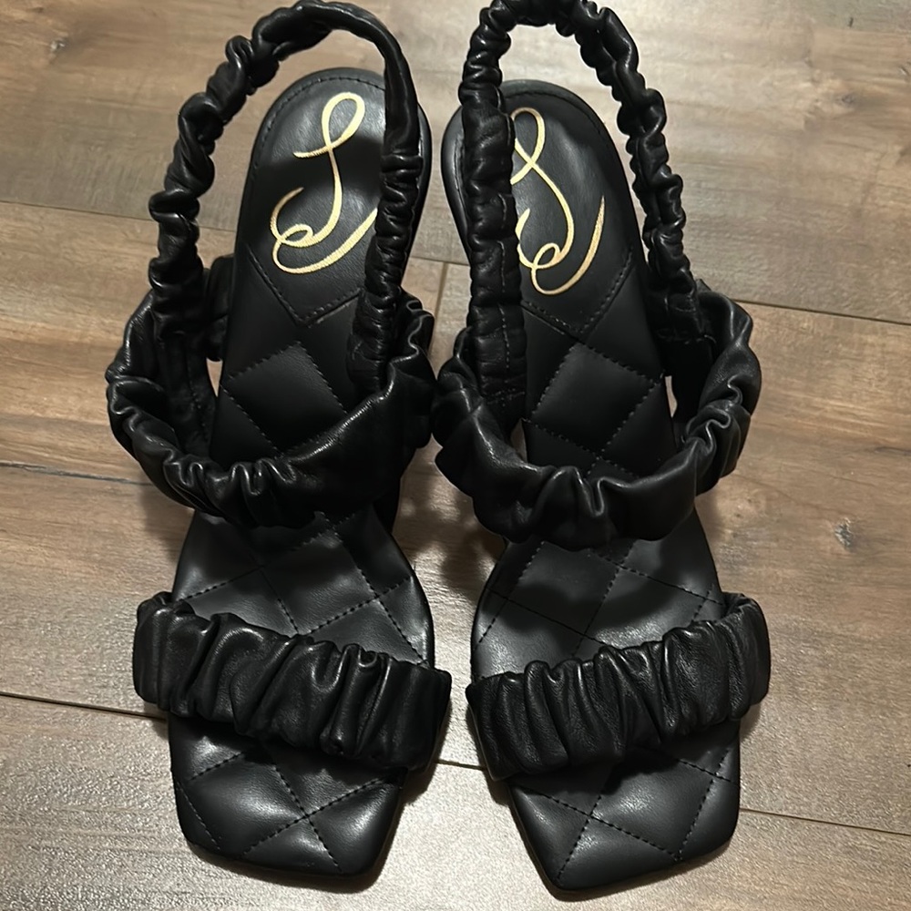 Sam Edelman Black Ruched Sandals